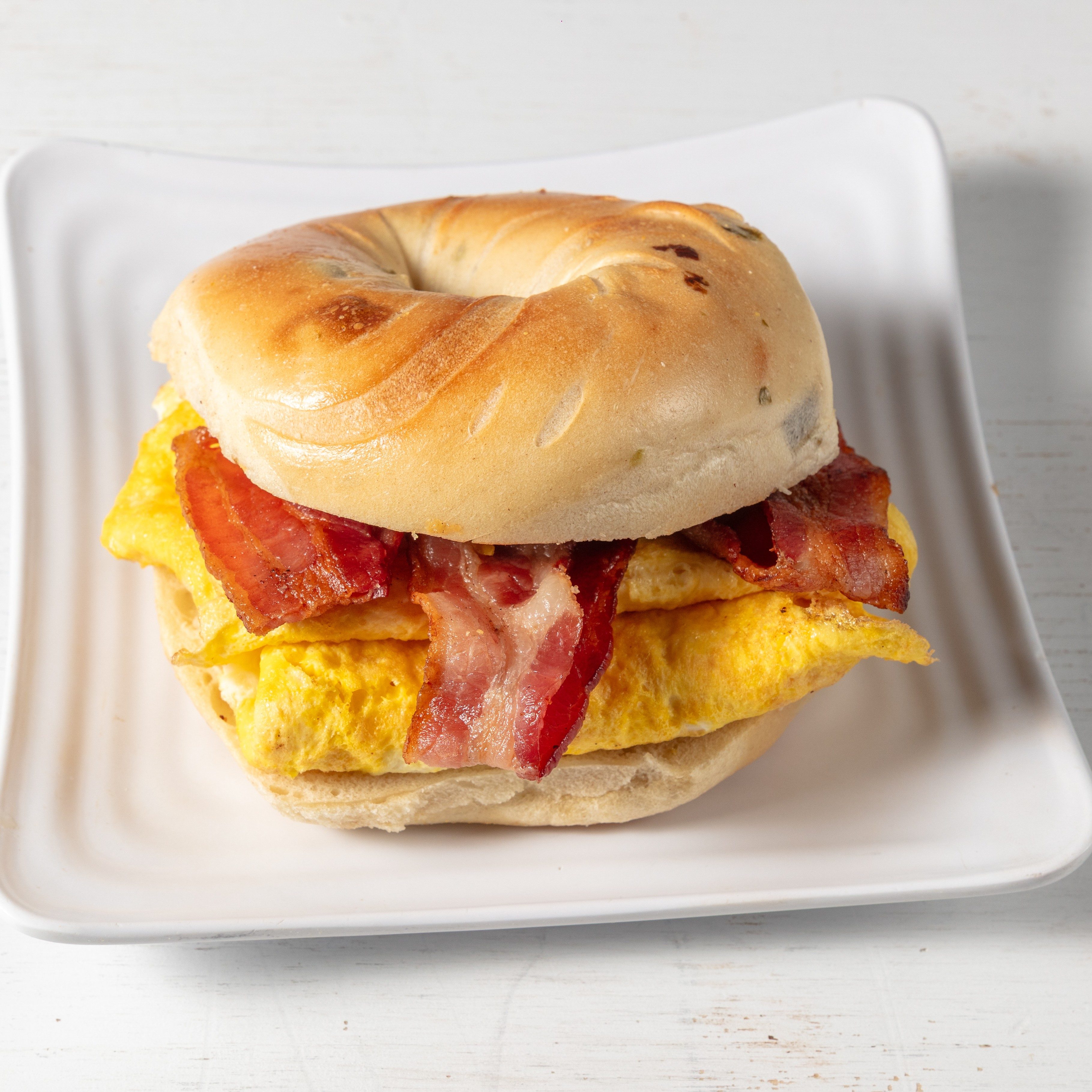 Egg Sandwich with Beef Bacon with Cheese.